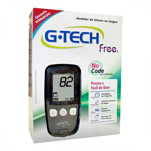 Medidor de Glicose no Sangue G-Tech Free