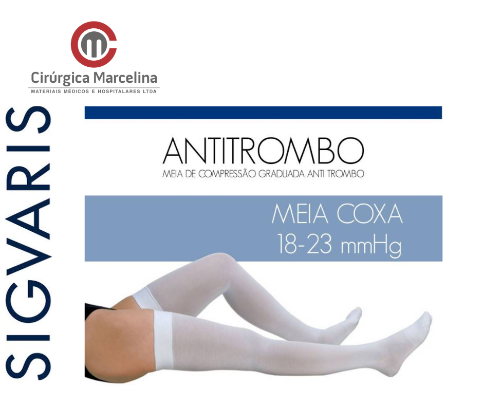 Meia Coxa 7/8 Antitrombo – 18-23mmHg Branca – Sigvaris – Cirúrgica Marcelina